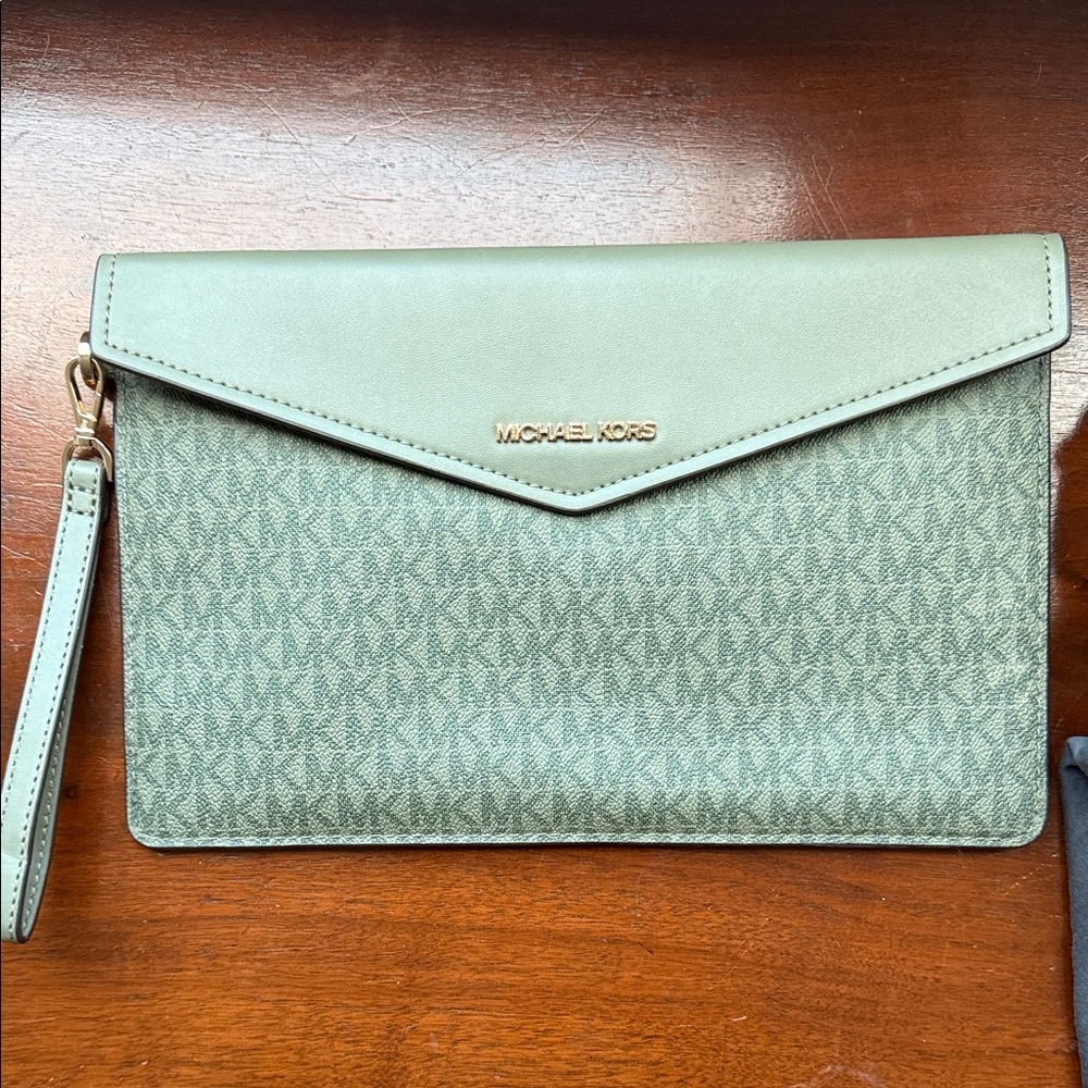 Michael Kors Mint Green Wristlet Clutch